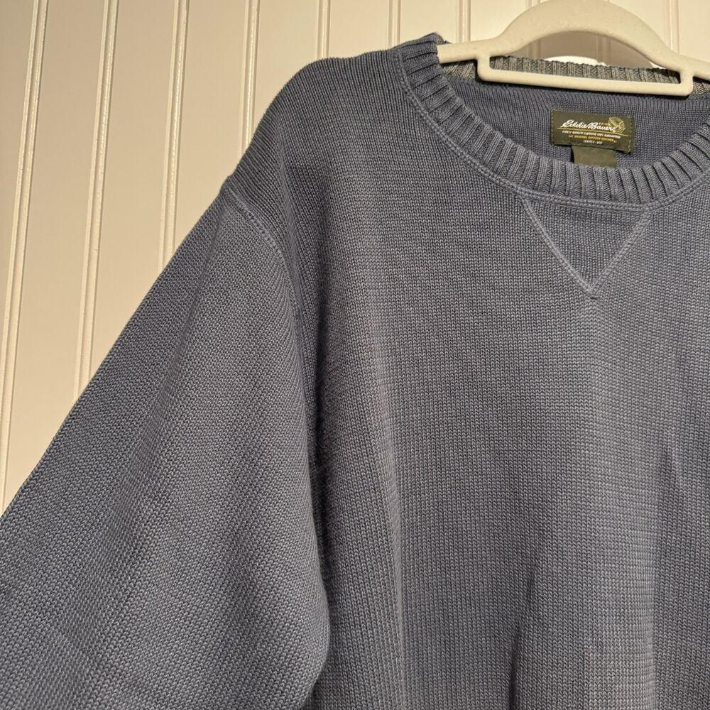 Eddie Bauer Cotton Sweater Blue Gray NEW Mens XL - Picture 2 of 5